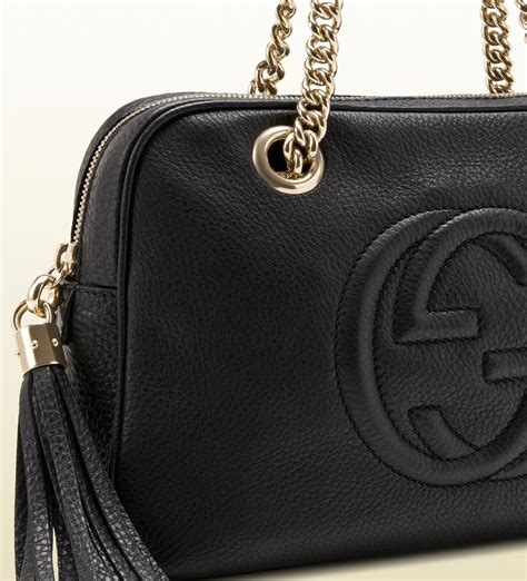 gucci soho black leather shoulder bag price|soho bag Gucci price.